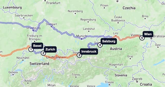 Interrail map
