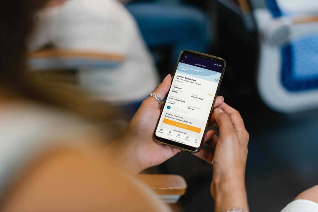 Rail planner app in a train